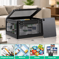 Combination Storage Lock Black Lockable Storage Box with Dual 3-Digit Combination Locks, 24L ...
