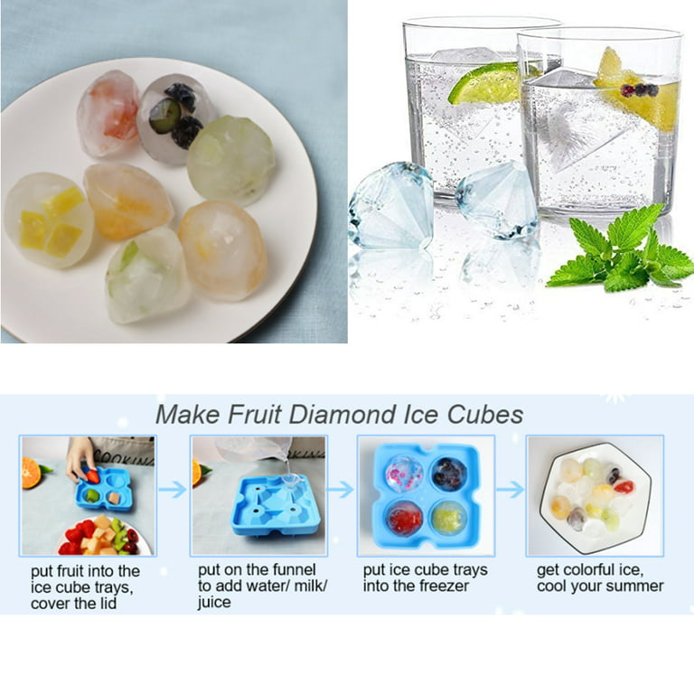 Diamond Ice Tray Silicone Ice Cube Maker For Chilled Cocktails, Whiskey,  Juice
