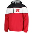 thumbnail image 2 of Men's G-III Sports by Carl Banks Scarlet Nebraska Huskers Center Line Half-Zip Raglan Hoodie Jacket, 2 of 3