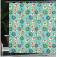 thumbnail image 3 of Ambesonne Floral Shower Curtain, Various Flowers in Circles, 69"Wx70"L, Pale Green Peach and Blue, 3 of 4