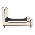 thumbnail image 5 of Michael Amini Camellia Field Queen Upholstered Chenille Bed in Linen/Warm Pecan, 5 of 11