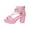 Pink, variant on Pink Women Platform Sandals Fish Mouth Thick Heel Casual Summer Outdoor Strappy Footwear Size 39 Eu 1 Pair Shoes Heel Height 3.35 Inches Weight 0.79 Lb