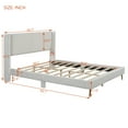 thumbnail image 4 of Queen Size Corduroy Platform Bed with Metal Legs, Beige(old sku:WF300238AAA), 4 of 6