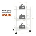 thumbnail image 2 of SunnyPoint 3-Tier Rolling Utility Storage Cart – Metal, Minimalist Design, Mobile Organizer for Kitchen, Office & Home – White, 2 of 8