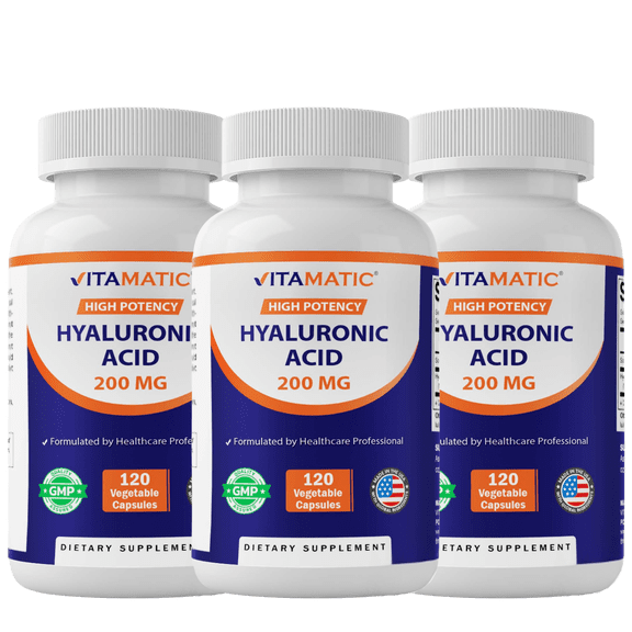 Vitamatic Hyaluronic Acid 200 mg Capsules 3 Pack 120 Count