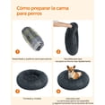 thumbnail image 4 of Cama de Perros, Cama para Mascotas, Diámetro de 60 cm, Cojín Central Extraíble y Lavable, Alfombra de Felpa, Gris Oscuro, 4 of 5