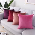 thumbnail image 4 of Pillowslip Velvet Square Throw Pillow Cover Solid Color Sofa Decoration Pillowcase, Dark Purple, 4 of 9