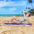 thumbnail image 5 of GZHJMY Flowers Print Purple Beach Towel Oversized Towel Blanket, Thin Lightweight Microfiber Sand Free Quick Dry Towel, 31”X71” Multipurpose Pool Bath Yoga Swim Shower Towel, 5 of 7