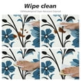 thumbnail image 4 of Nawypu  Fitted Table Round Cover Elastic Edged Tablecloth,Country Navy Blue Flower Branch Circle Tables Cover Waterproof Wipeable Tabletop Protector Cloth for Dinner Party Line Plant Floral on White, 4 of 7