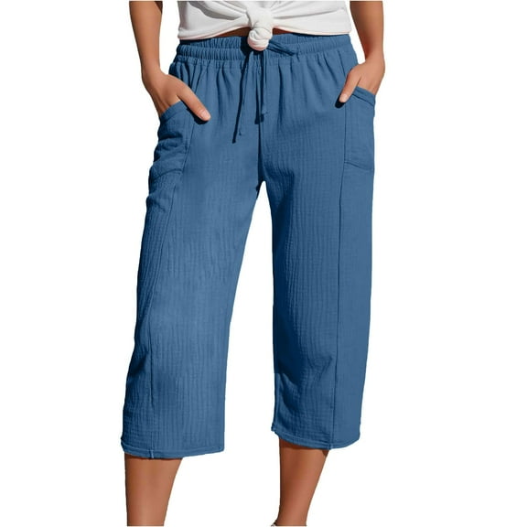 Bovemsi Casual Pants for Women Linen Lightweight Spring Womens Summer Pant 2025 Ladies Vacation Beach Trousers With Pockets for Travel