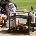 thumbnail image 4 of Feasto 3-Shelf Outdoor Grill Table,Pizza Oven Table for Outside,Movable Grill Cart with Wheels, 4 of 9