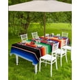 thumbnail image 3 of Outdoor Tablecloth with Umbrella Hole and Zipper Mexican Serape Colorful Stripes Rectangle Tablecloths 60x102 Table Cloths Salsa Stripes Vertical Lines Patio Table Cover for Outdoor Tables Garden, 3 of 6