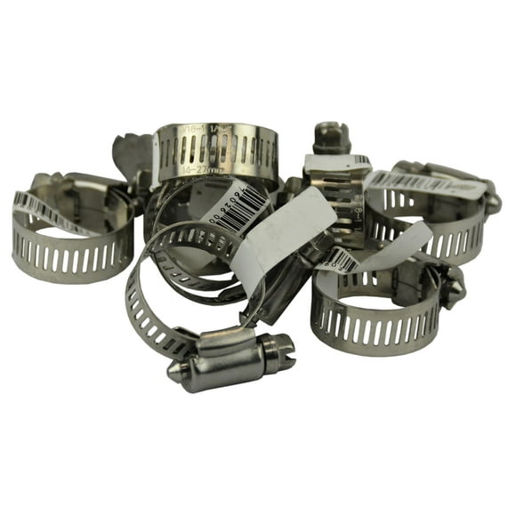 Pro Tie 33003 SAE Size 10 Range 9/16-Inch-1-1/16-Inch Regular Duty All Stainless Hose Clamp, 10-Pack