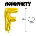 thumbnail image 3 of Globos con letras AoaoParty, 102 cm, lámina de mylar dorado en forma de F, para fiestas, 3 of 6