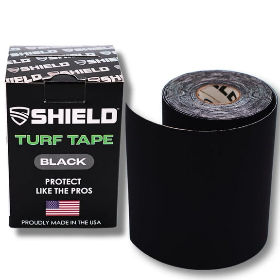 Shield Turf Tape 4 inch x 15 ft Made in The USA Waterproof Football Tape, Black