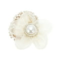 thumbnail image 4 of Unique Bargains 1 Pc Floral Rhinestone Faux Pearl Scrunchies for Home Beige, 4 of 5