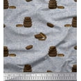 thumbnail image 1 of Soimoi Gray polyester Crepe Fabric Text & Cupcakes Food Fabric Prints By Yard 42 Inch Wide, 1 of 3