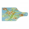 thumbnail image 1 of Floral Cutting Board, Orange Tiger Lily Retro Style Flowers in Pastel Tones, Decorative Tempered Glass Cutting and Serving Board, in 3 Sizes, by Ambesonne, 1 of 2