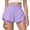 Light Purple -BM25, variant on Nestiefly Women's Flowy Running Quick Dry Shorts High Waisted Double Ruffle Butterfly Athletic Shorts 2 in 1 Tennis Shorts with Pockets Light Purple M
