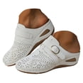 thumbnail image 3 of YLYL Backless Mules for Women with Adjustable Hook Loop Wedge Heel Arch Support Comfort Slip on Shoes, 3 of 8