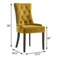 thumbnail image 5 of Newboti Furniture Yellow and Espresso Tufted Back Side Chairs (Set of 2) 29384, 5 of 6