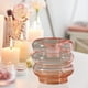thumbnail image 4 of Candelabro de vidrio con forma de rosquilla, soporte para velas de alta transparencia. Rosado, 4 of 9