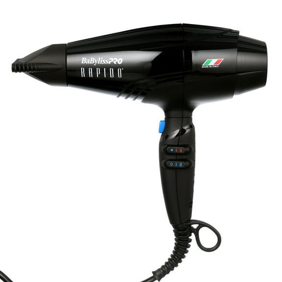 BaBylissPRO Rapido Professional Hair Dryer, Black, Made in Italy
