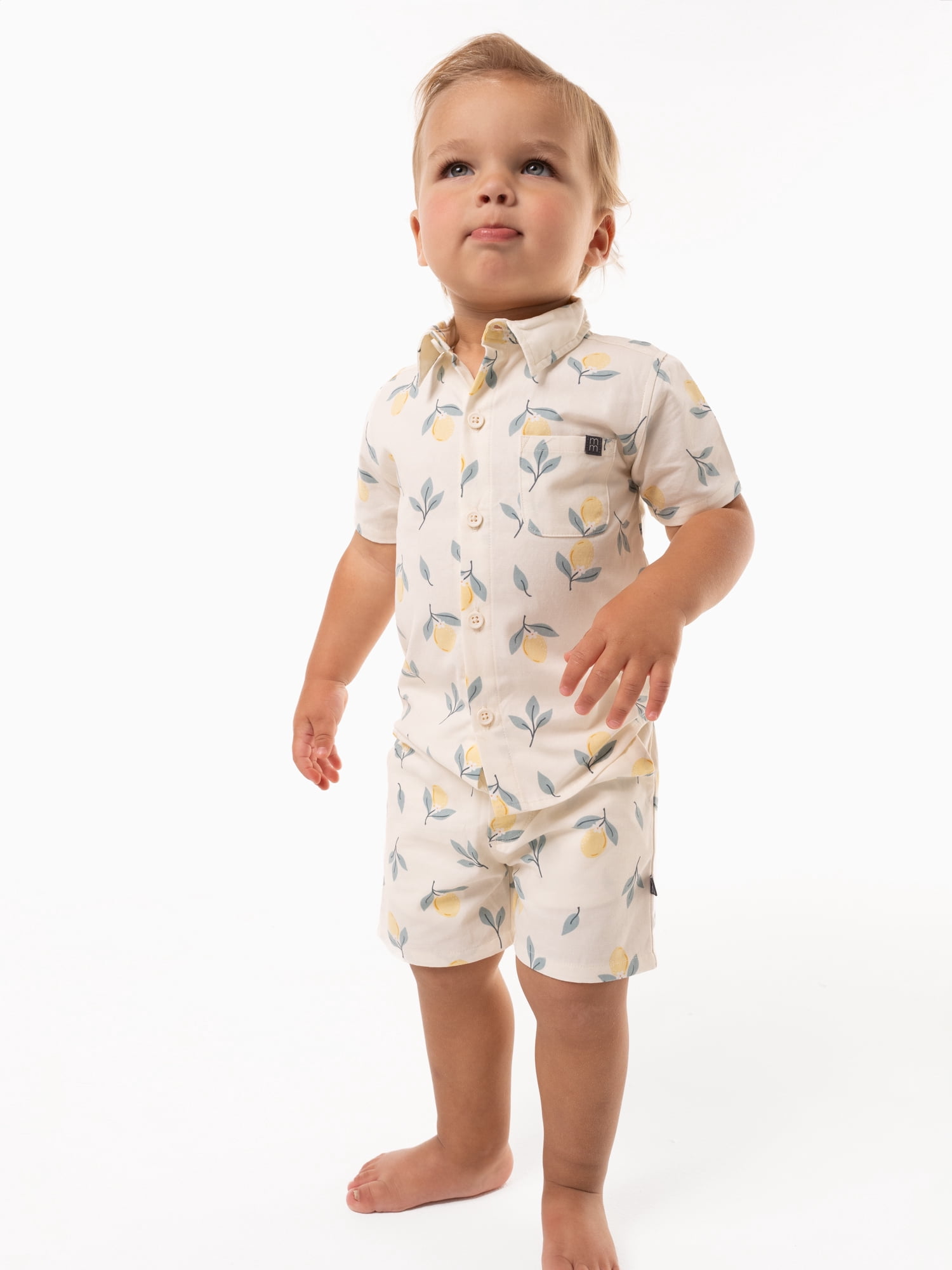 Modern Moments by Gerber Toddler Boy Woven Shirt and Short Set, Sizes 12M-5T