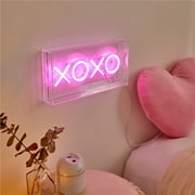 Urban Shop LED Neon XOXO Light-up Clear Acrylic Box, Pink
