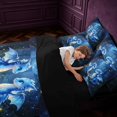 thumbnail image 5 of Manfei Cute Kawaii Dragon Animals 7-Piece Twin Bedding,Fantasy Wildlife Bedding Comforter Set,Navy Blue,Black Reversible, 5 of 6
