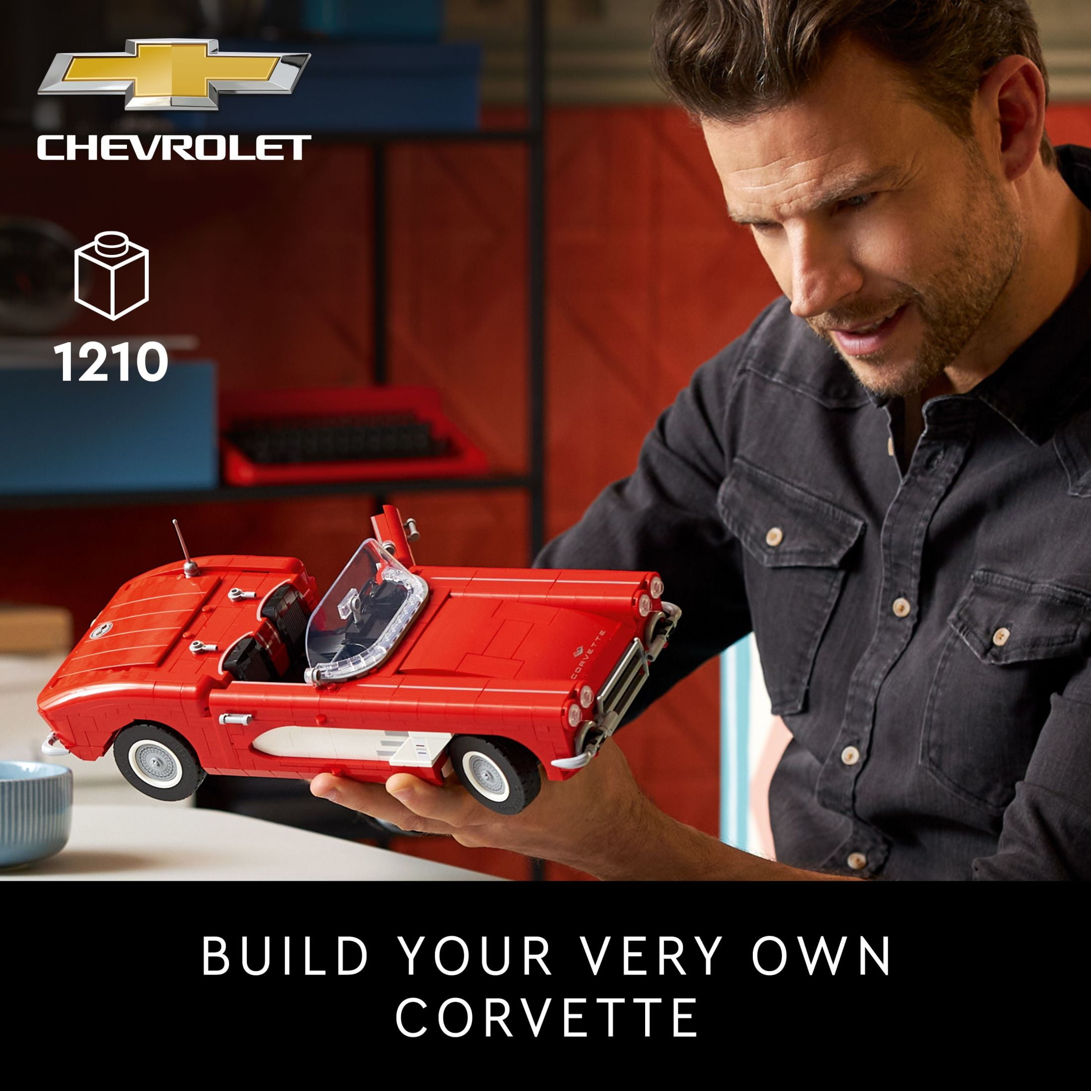 LEGO Icons Corvette Model Car Kit - Buildable DIY Classic Corvette Set for Adults, Ages 18+ - Birthday Gift Idea for Fans of Classic Cars - 10321