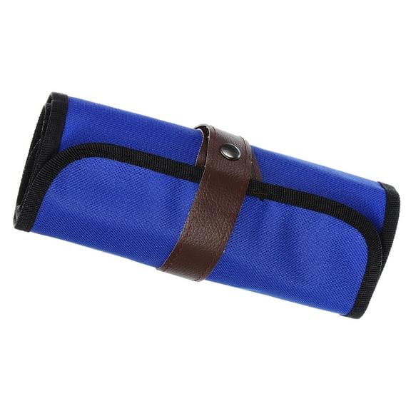 Uxcell Handmade 48 Slots Roll Up Pencil Case, Oxford Cloth Pencil Wrap Pouch Pen Holder Organizer Blue