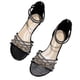 thumbnail image 3 of Sandalias de playa con tiras de diamantes de imitación Sandalias de vestir con cremallera trasera Bloque bajo para mujer, 3 of 8