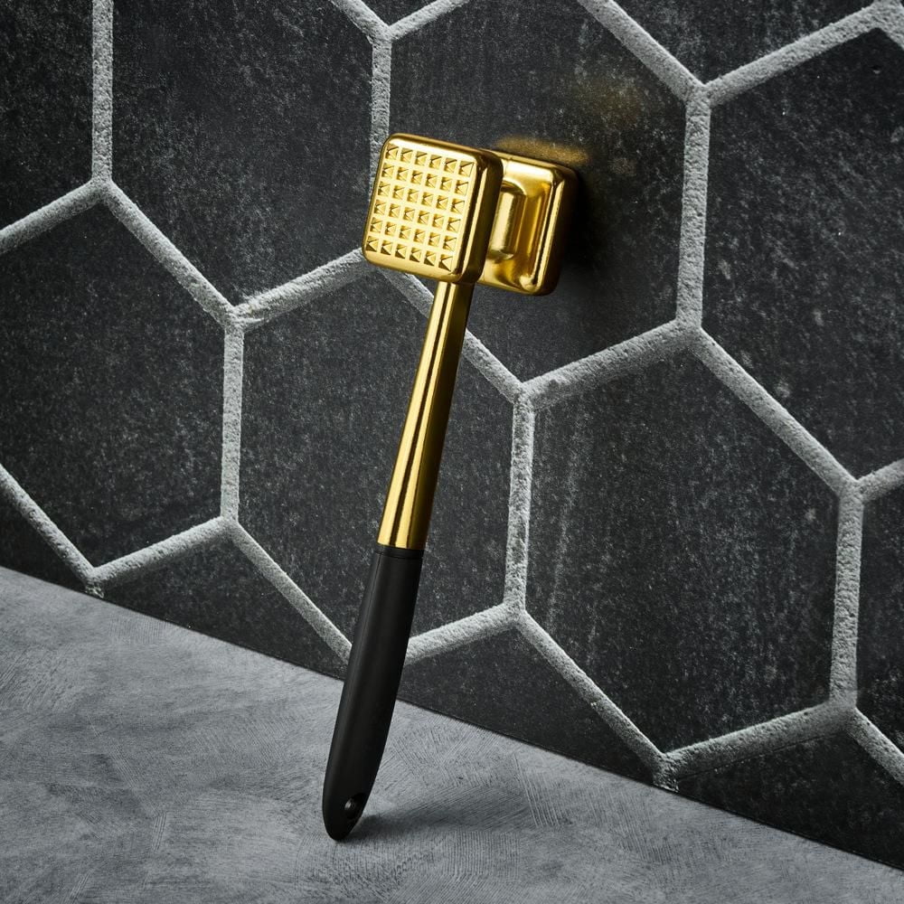 Thyme & Table Meat Tenderizer in Polished Gold Finish, Tenderizer