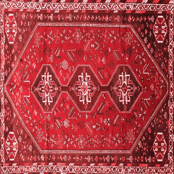 Ahgly Company Indoor Square Persian Red Traditional Area Rugs, 5' Square
