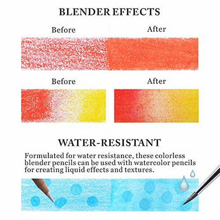 Pasler Colorless Blender Pencils - Professional Blender Pencil for  blend,layer & soften edges of colored pencil artwork (4 count)