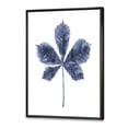 thumbnail image 3 of Designart 'Navy Blue Chestnut Leaf On White' Traditional Framed Canvas Wall Art Print, 3 of 5