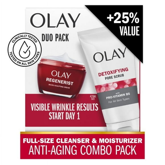 Olay Skincare Regenerist Face Wash & Anti-Aging Facial Moisturizer Duo Pack, 5.0 fl oz/1.7oz