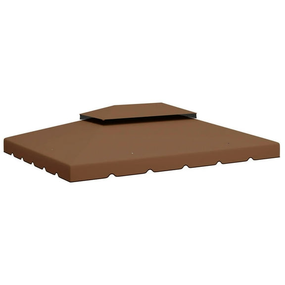 Resenkos Canopy Replacement Cover, Gazebo Canopy Top Replacement, 13.1' x 9.8' Gazebo Replacement Canopy, Gazebo Top with Double Vented Roof (TOP ONLY), Coffee