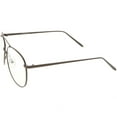 thumbnail image 3 of Classic Metal Aviator Eye Glasses Double Nose Bridge Clear Lens 55mm (Gunmetal / Clear), 3 of 4