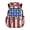 Baseball Flag Print, variant on Blue Lightning Bolt Print Multi Pocket School Bookbag with Soft Padded Lightweight School Bag, Breathable 17 Inch Kids Backpack for Middle Travel