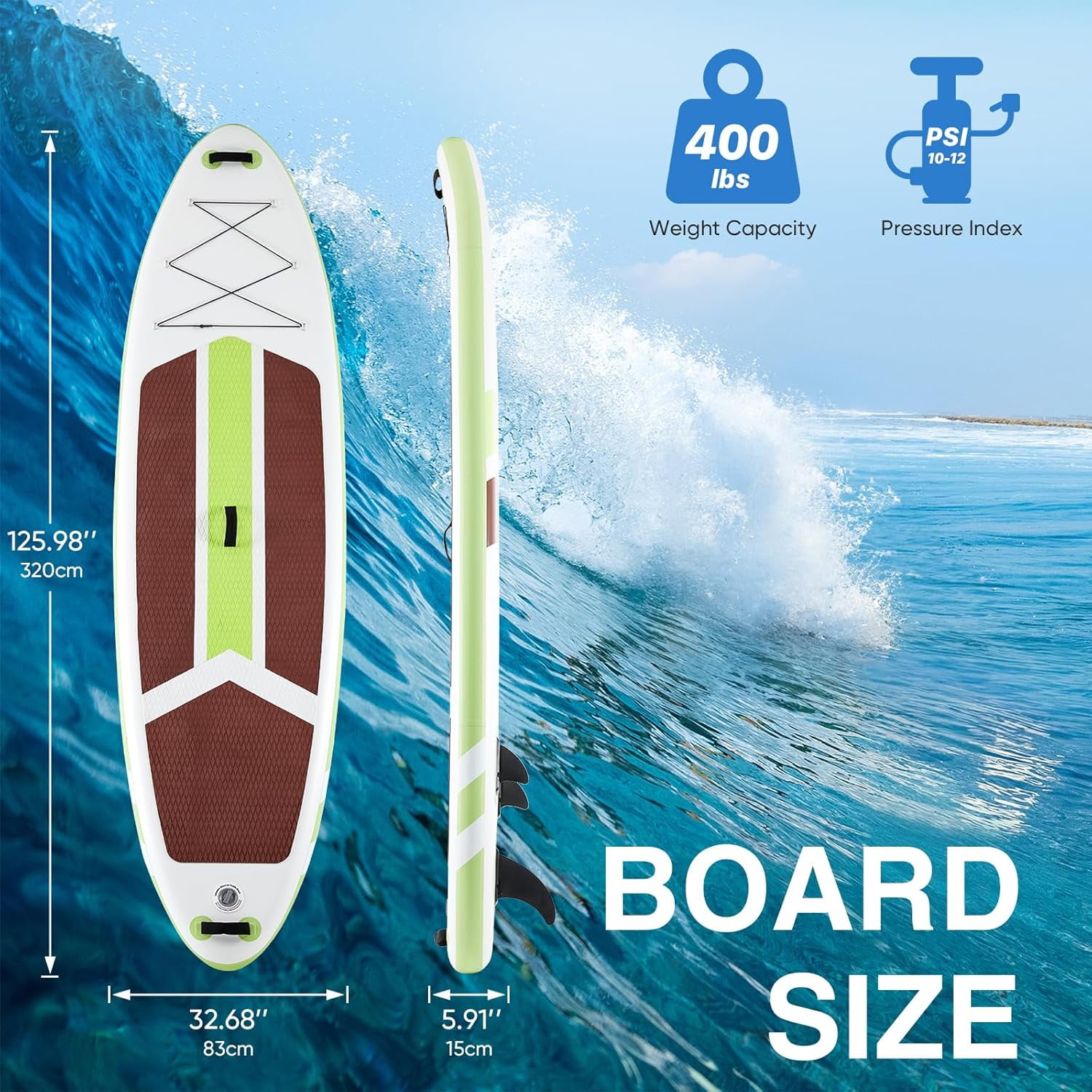 Buteny Inflatable Stand Up Paddle Board with Premium SUP Paddleboard Accessories,2-in-1 Paddle,Wide Stable Design,Non-Slip Comfort Deck for Beginners Adults & Youth