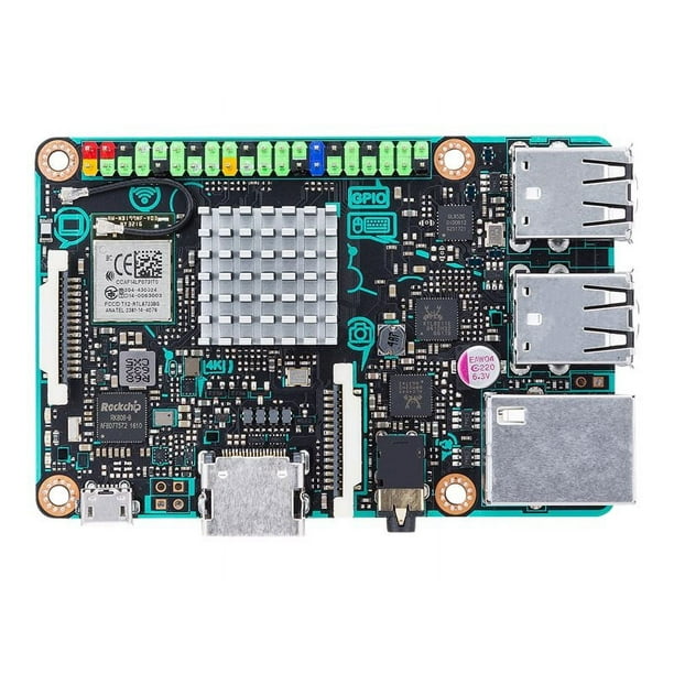 ASUS Tinker Board - Ordinateur Monocarte - Rockchip RK3288 / 1,8 GHz - RAM 2 GB - 802.11b/g/n, Bluetooth 4.0