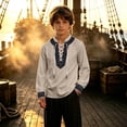 thumbnail image 2 of Zylarhe Boys Halloween Shirts Seaside Explorer Long Sleeve Tee with Whale Graphic Kids Khaki 5-6 Years, 2 of 6
