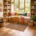 thumbnail image 2 of ODIKA 3'x5' Ultra-Soft Throw Mat, Bedside Shaped Way Motif Curling Botanical Vintage Hallways Entry None Washable, Bare feet friendly, Easy Care Indoor rug for Bedside, Vanity, 2 of 7