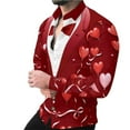 thumbnail image 6 of Atogsazn Mens Valentine's Day Shirts Casual Hearts Printed Long Sleeve Button Up Shirt Work Bussiness Tops Wine XXXL Fashion, 6 of 7
