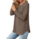 thumbnail image 2 of Blusas de Larga con Cuello Redondo para Mujer, Blusas Holgadas con Botones para Otoño e Invierno 2025. Color Café S, 2 of 10