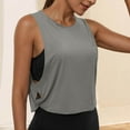 thumbnail image 2 of Ltctricy Crop Tank Tops for Women Loose Crew Neck Sleeveless Hollow out Side Cropped Workout Tops Running Yoga Gym Shirts, 2 of 7