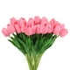 thumbnail image 1 of Uxcell 24Pcs Tulipanes Falsos Flores Artificiales, Tulipanes de PU que Lucen Reales con Tallos, Rosa, 1 of 6