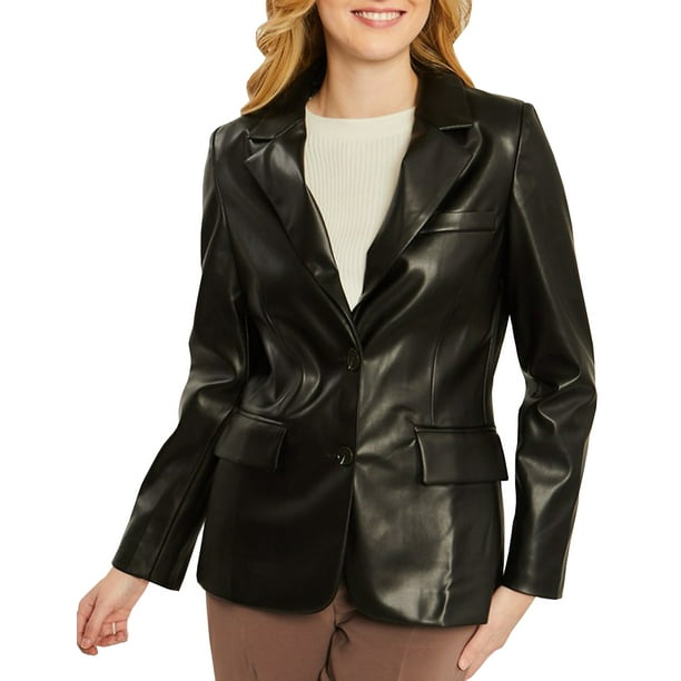 Blazer vinipiel color Negro AMAD Casual para mujer talla L